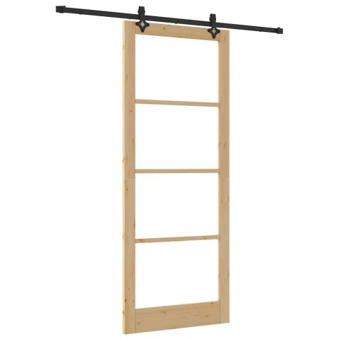 Drzwi przesuwne ORKDAL Naturalny i czarny 93 x 232 cm