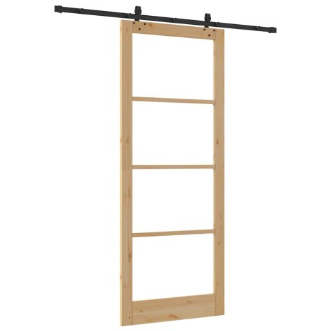 Drzwi przesuwne ORKDAL Naturalny i czarny 93 x 232 cm