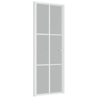 VidaXL Drzwi wewnętrzne, 76x201,5 cm, białe, matowe szkło i aluminium
