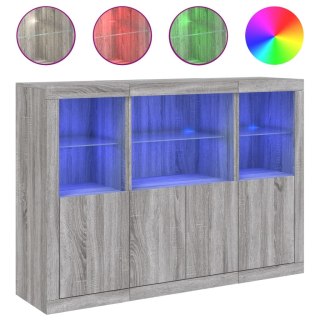 VidaXL Szafki z oświetleniem LED, 3 szt., szary dąb sonoma