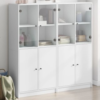 VidaXL Biblioteczka z drzwiczkami, biała, 136x37x142 cm