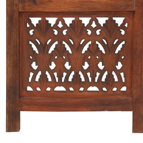 Parawan 3-panelowy, rzeźbiony, brązowy 120x165 cm, drewno mango