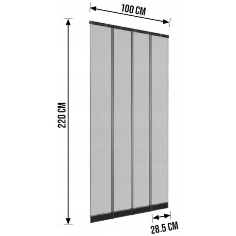 MOSKITIERA DRZWIOWA LAMELOWA 100X220 POLIESTER+TAŚMA RZEP