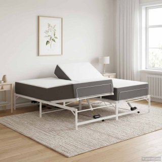 Elektro Regulowany Stelaż Łóżka Biały 200 x 200 cm Stal