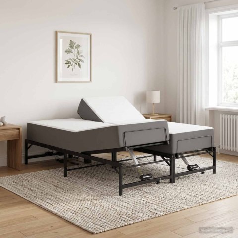 Elektro Regulowany Stelaż Łóżka Czarny 140 x 200 cm Stal