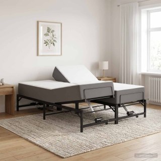 Elektro Regulowany Stelaż Łóżka Czarny 150 x 200 cm Stal