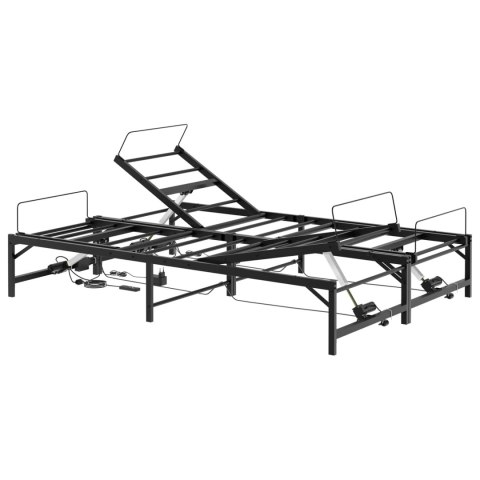 Elektro Regulowany Stelaż Łóżka Czarny 150 x 200 cm Stal