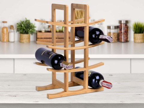 Stojak na wino bambusowy