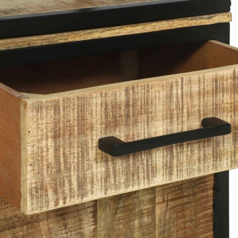 Highboard z szufladą Brązowy 70 x 35 x 180 cm Drewno z mango