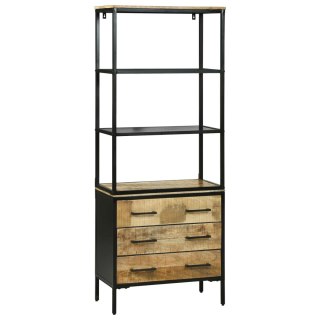 VidaXL Highboard z szufladą Brązowy 70 x 35 x 180 cm Drewno z mango