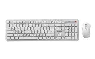 GEMBIRD BEZPRZEWODOWY ZESTAW KLAWIATURY + MYSZ SLIM PRO BUSINESS NA BIURKO,BIAŁY, UKŁAD RU