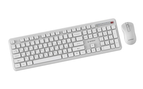 GEMBIRD BEZPRZEWODOWY ZESTAW KLAWIATURY + MYSZ SLIM PRO BUSINESS NA BIURKO,BIAŁY, UKŁAD RU