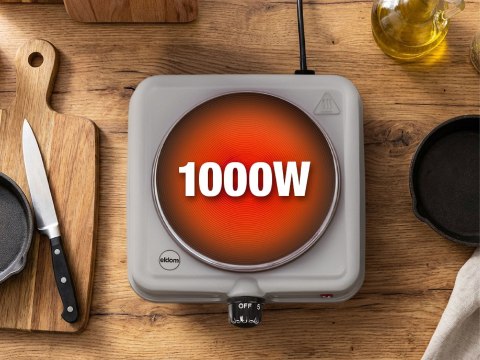 ELDOM KUCHENKA ELEKTRYCZNA PG13 UNNA 1000W SREBRNA