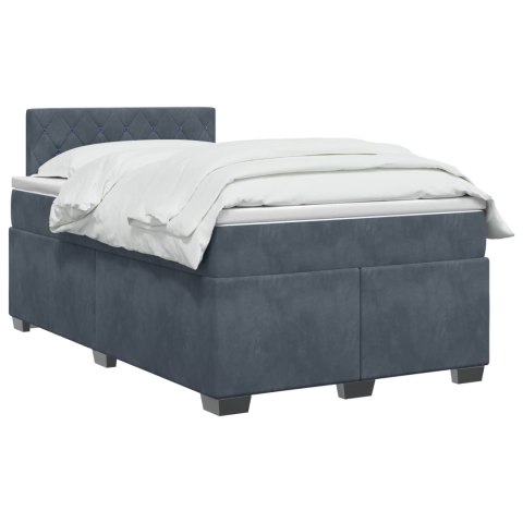 Łóżko Box Spring z materacem i LED ciemnoszary 120 x 190 cm