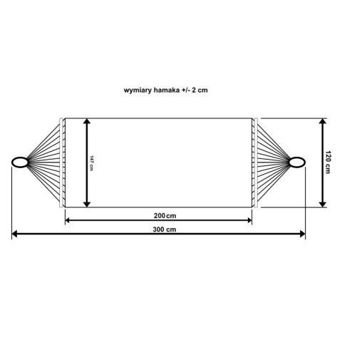 HAMAK OGRODOWY 2 OSOBOWY 200X147CM Z DRĄŻKIEM ETNO CZARNO-BIAŁY 1031262