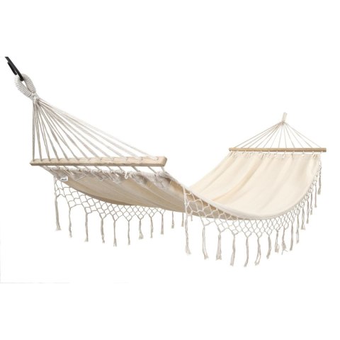 HAMAK OGRODOWY 2 OSOBOWY 200X150CM Z DRĄŻKIEM I Z FRĘDZLAMI MIAMI ECRU 1018966