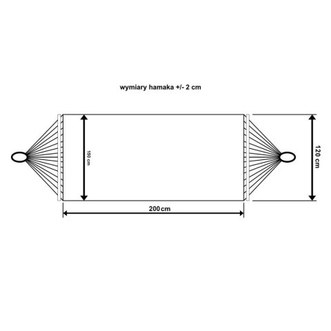 HAMAK OGRODOWY 2 OSOBOWY 200X150CM Z DRĄŻKIEM I Z FRĘDZLAMI MIAMI ECRU 1018966