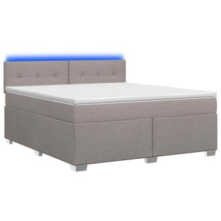 Łóżko Box Spring z materacem i LED Ciemnoszary 140 x 190 cm
