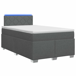 Łóżko Box Spring z materacem i LED ciemnoszary 120 x 200 cm