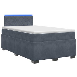 Łóżko Box Spring z materacem i LED ciemnoszary 120 x 200 cm