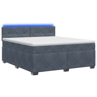 Łóżko Box Spring z materacem i LED ciemnoszary 140 x 200 cm