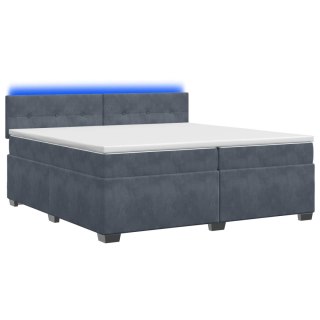 Łóżko Box Spring z materacem i LED ciemnoszary 200 x 200 cm