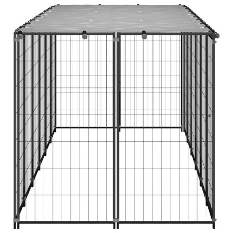 Kojec dla psa, czarny, 330x110x110 cm, stalowy