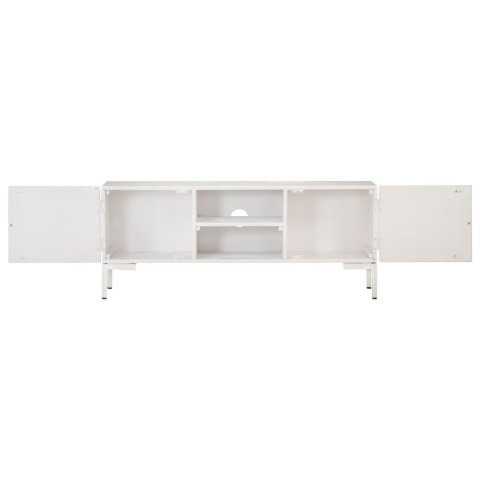 Szafka pod TV, biała, 115x30x46 cm, lite drewno mango