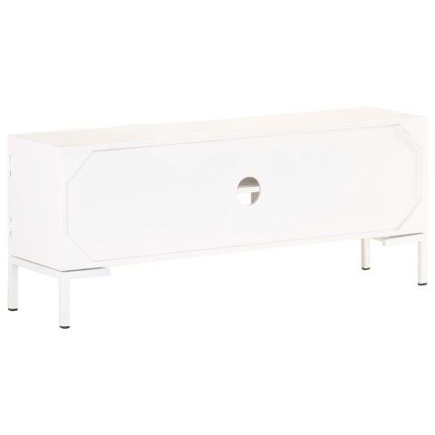 Szafka pod TV, biała, 115x30x46 cm, lite drewno mango