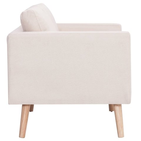 Sofa 2-osobowa, materiałowa, kremowa