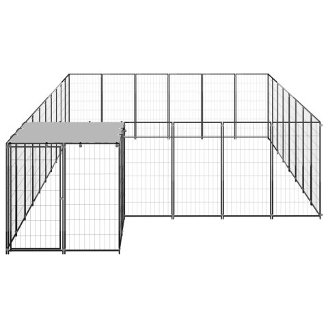 Kojec dla psa, czarny, 15,73 m², stalowy