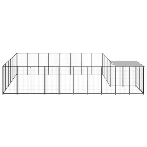 Kojec dla psa, czarny, 15,73 m², stalowy