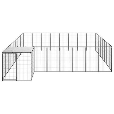Kojec dla psa, czarny, 20,57 m², stalowy