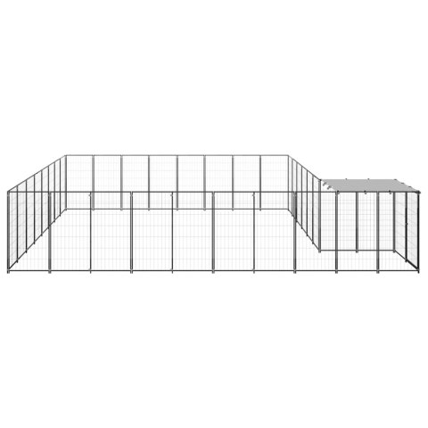 Kojec dla psa, czarny, 20,57 m², stalowy