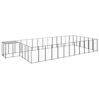 Kojec dla psa, czarny, 22,99 m², stalowy
