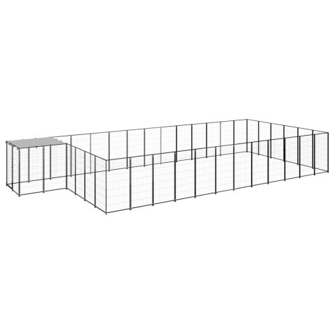 Kojec dla psa, czarny, 22,99 m², stalowy