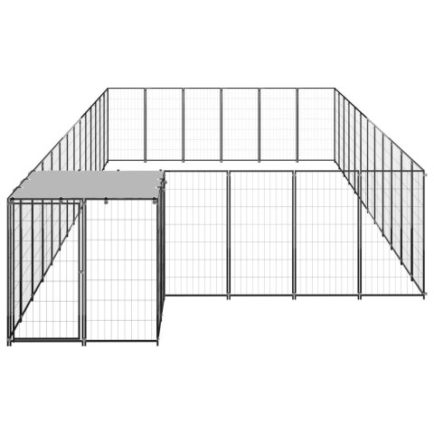 Kojec dla psa, czarny, 22,99 m², stalowy