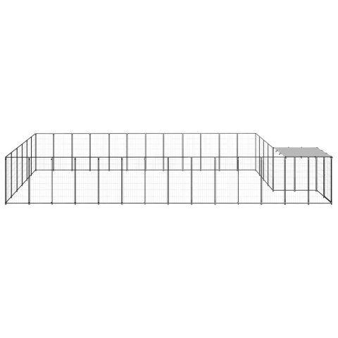 Kojec dla psa, czarny, 22,99 m², stalowy