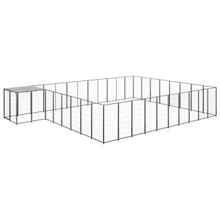 Kojec dla psa, czarny, 25,41 m², stalowy