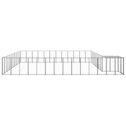 Kojec dla psa, czarny, 37,51 m², stalowy