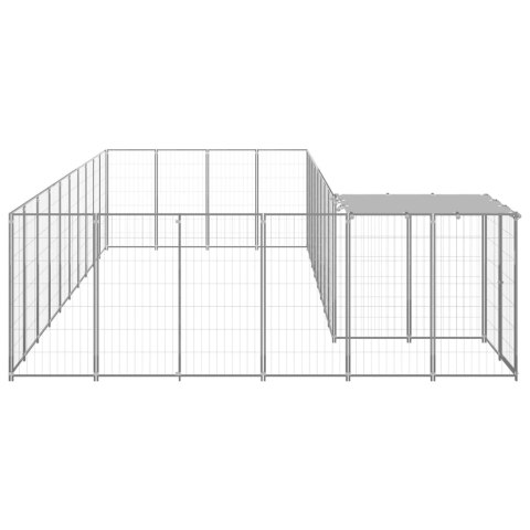 Kojec dla psa, srebrny, 13,31 m², stalowy