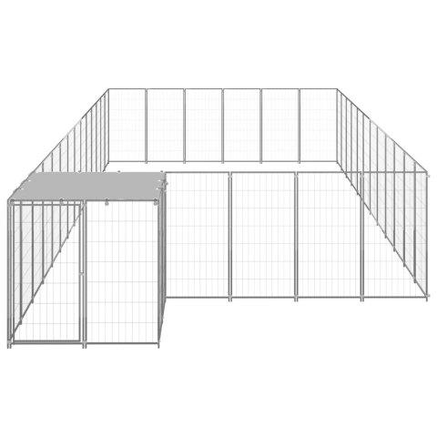 Kojec dla psa, srebrny, 22,99 m², stalowy
