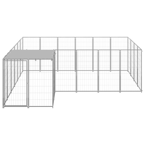 Kojec dla psa, srebrny, 8,47 m², stalowy
