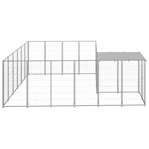 Kojec dla psa, srebrny, 8,47 m², stalowy