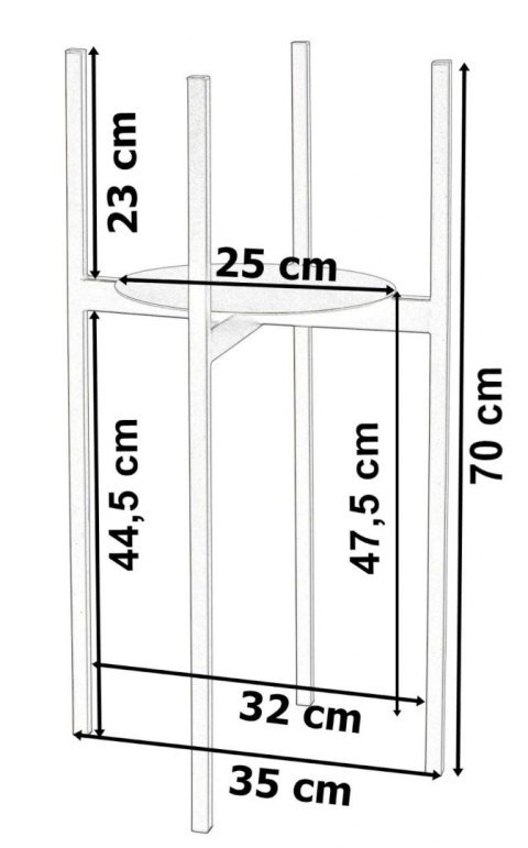 Kwietnik metalowy TORRE 70 cm