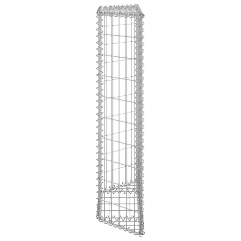 Podniesiona rabata gabionowa, trapezowa, stal, 80x20x100 cm