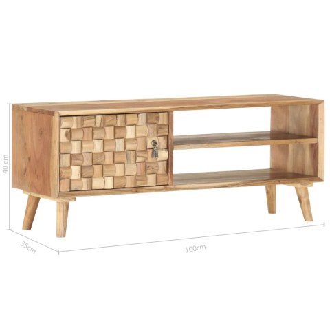 Szafka pod TV, 100 x 35 x 40 cm, lite drewno akacjowe