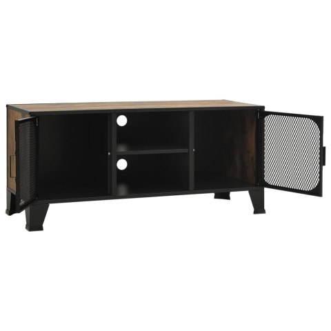 Szafka pod telewizor, rustykalny brąz, 105x36x47cm, metal i MDF