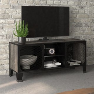 Szafka pod telewizor, szara, 105x36x47 cm, metal i MDF