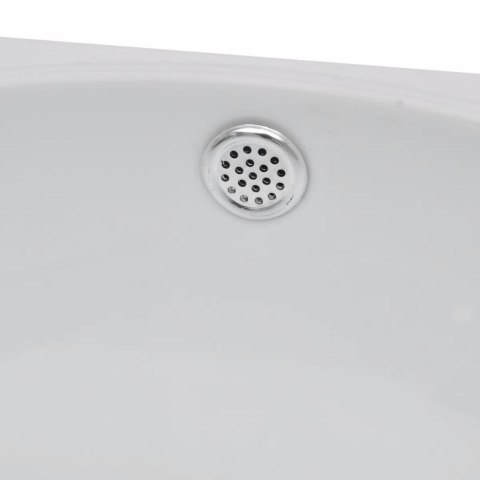 Ceramiczna umywalka z otworem przelewowym i na kran, biała